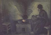 Vincent Van Gogh Peasant Woman near the Hearth (mk06) oil painting reproduction